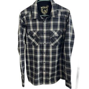 🔥🔥🔥Kuhl Mountain Grown Long Sleeve Button-up Shirt, Men's Sz M, Black Plaid